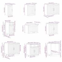 14-delige Keukenkastenset Lucca bewerkt hout betongrijs - thumbnail