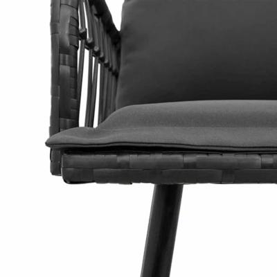 Tuinbankenset 2 pcs Zwart poly rattan