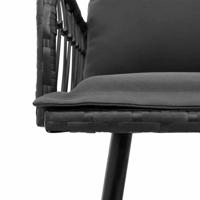 Tuinbankenset 2 pcs Zwart poly rattan - thumbnail