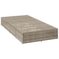 Ligbed met zwevend kussen poly rattan lichtgrijs - thumbnail