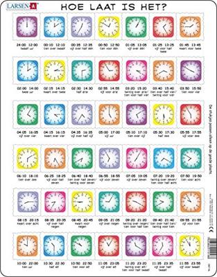 Selecta Larsen legpuzzel leren klok kijken - hoe laat is het, 42st.