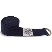 Katoenen Yoga Riem Donkerblauw met D-Ring - 248 cm - thumbnail