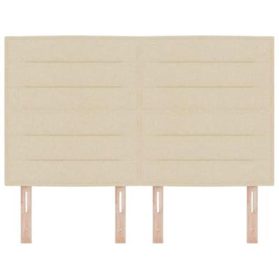 LED Hoofdbord met LED-striplichten Crème 144 cm Polyester