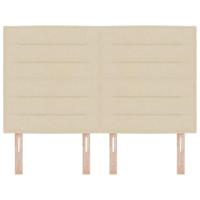 LED Hoofdbord met LED-striplichten Crème 144 cm Polyester - thumbnail