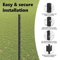 VidaXL Hek met paal grijs 1,6 x 10 m staal en pvc - thumbnail