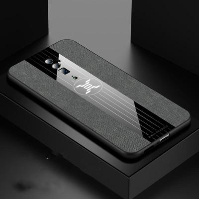 Voor OPPO Reno 10x zoom XINLI stiksels doek Textue schokbestendig TPU beschermhoes (grijs)