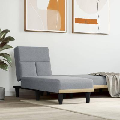 Chaise longue stof lichtgrijs