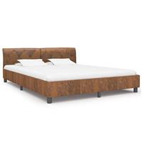 VidaXL Bedframe kunstsuède bruin 160x200 cm - thumbnail