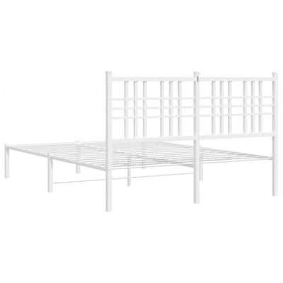Bedframe met hoofdbord metaal wit 140x190 cm - thumbnail