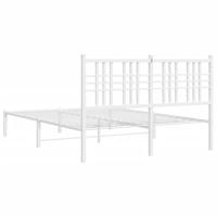 Bedframe met hoofdbord metaal wit 140x190 cm - thumbnail