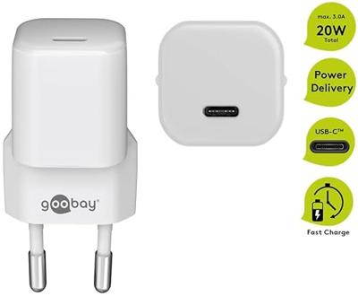 Goobay 61084 oplader voor mobiele apparatuur Mobiele telefoon, Tablet Wit AC Snel opladen Binnen