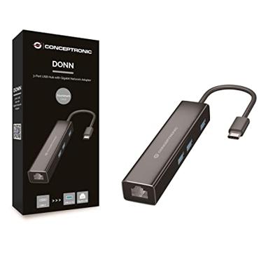Conceptronic DONN07B interface hub USB 3.2 Gen 1 (3.1 Gen 1) Type-C 5000 Mbit/s Zwart