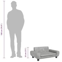 Hondenmand 70x45x33 cm fluweel lichtgrijs - thumbnail