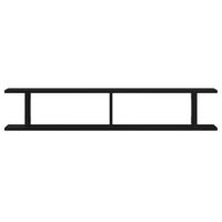 Wandplanken 2 st 105x18x20 cm spaanplaat zwart eikenkleurig - thumbnail