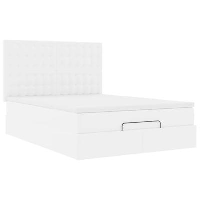Ottoman bed met matras en LED's 140x200cm kunstleer wit
