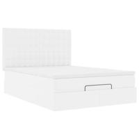 Ottoman bed met matras en LED's 140x200cm kunstleer wit - thumbnail