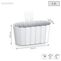 Prosperplast Muur plantenpothoutlook - 20 x 15 cm - parel wit - thumbnail