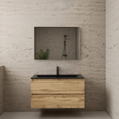 ACTIE BWS Badmeubel | Paris | Dakota Oak 100 cm | Mat Zwart Wastafel | 1 of 2 Kraangaten