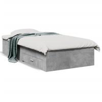 Bedframe met lades bewerkt hout betongrijs 90x190 cm - thumbnail
