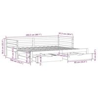 Slaapbank onderschuifbed en lades 90x200 cm grenenhout wasbruin - thumbnail
