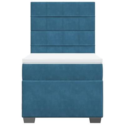 Boxspring met matras fluweel blauw 100x200 cm