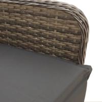 Tuinstoelen 2 st verstelbaar met kussens poly rattan grijs - thumbnail