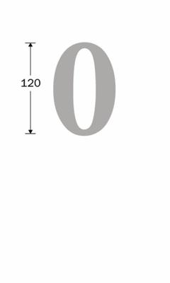 Huisnummer Roman 120mm-0 MGO