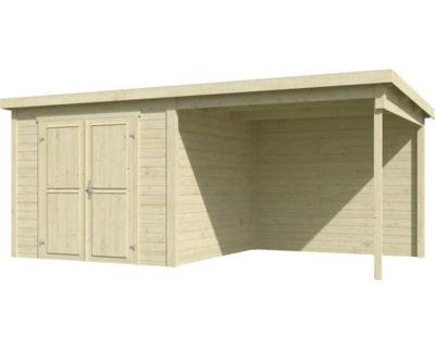 Blokhut met overkapping Lars 500x250 Outdoor Life - Outdoor life Blokhut met overkapping Lars 500x250 Outdoor Life - Outdoor life