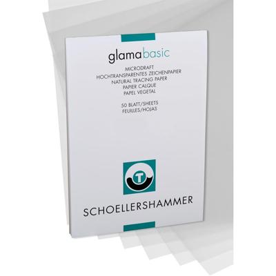 Schoellershammer Glama papier, 100 g, ft 29,7 x 42 cm, A3, transparant, blok van 50 vel