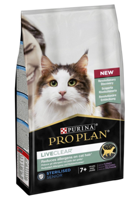 Pro Plan LiveClear Sterilised Senior 7+ met kalkoen kattenvoer 2 x 1,4 kg Pro Plan LiveClear Sterilised Senior 7+ met kalkoen kattenvoer 2 x 1,4 kg