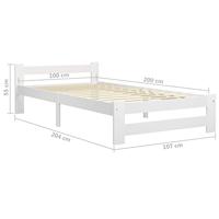 Bedframe massief grenenhout wit 100x200 cm - thumbnail