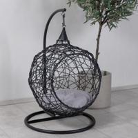 Nohr Hangstoel 'Geffery' Wicker, kleur Zwart - thumbnail