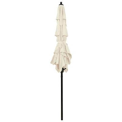 Parasol 3-laags met aluminium paal 2x2 m zandkleurig