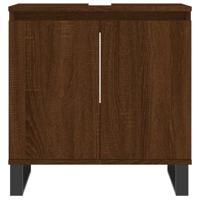 Badkamerkast 58x33x60 cm bewerkt hout bruineikenkleurig - thumbnail