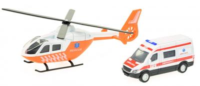 Toi-toys Trauma Helikopter + Ambulance Oranje/wit