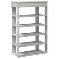 Schoenenrek 60x30x98 cm bewerkt hout betongrijs - thumbnail