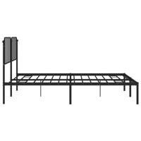 Bedframe met hoofdbord metaal zwart 193x203 cm - thumbnail