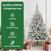 VidaXL Kunstkerstboom met 150 led groen en wit 150 cm pvc en metaal - thumbnail
