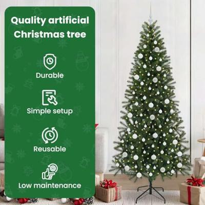 VidaXL Kunstkerstboom met 300 led met standaard groen 210 cm pe en pvc