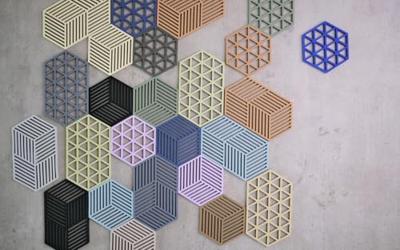 Zone - Hexagon - Onderzetter Fog Blue groot