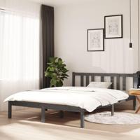 Bedframe massief hout grijs 135x190 cm 4FT6 Double - thumbnail