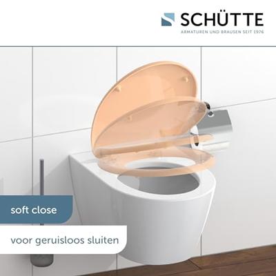 Toiletzitting Schutte Beige Duroplast Met Soft Close En Quick Release Gelakt Beige Schütte - thumbnail