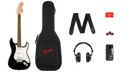 Squier Affinity Stratocaster Black & Mustang Micro Starterpack