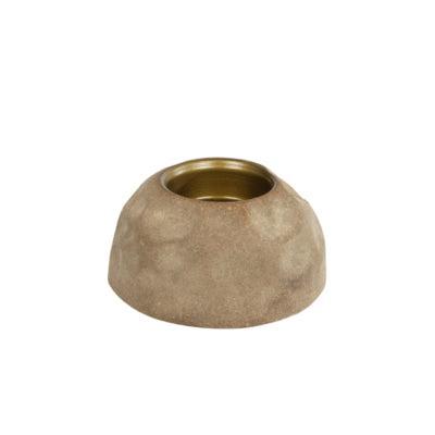 Theelichthouder Tiffany beige/goudkleurig 9 cm | 12 stuks