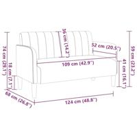 Loveseat bank 109 cm fluweel donkergrijs - thumbnail