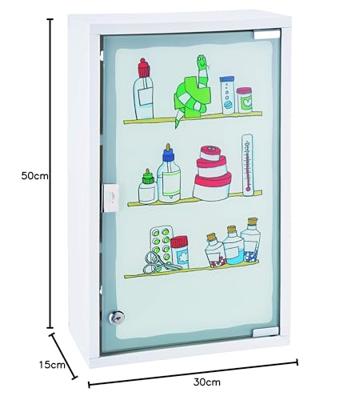 HI Medicijnenkastje - Inclusief slot & Print - Staal