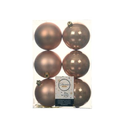 Decoris kerstballen plastic set Toffee 8cm 6st