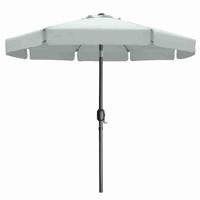Marbueno Parasol Staal 8 Spaken D300 cm Polyester Wit Tuin, Zwembad, Terras 10491 - thumbnail