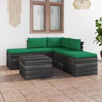 vidaXL 6-delige Loungeset met kussens pallet massief grenenhout - thumbnail