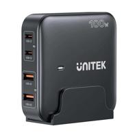 GaN netvoeding oplader - Unitek P1229ABK01-EU | 100W 2x USB-C 2x USB-A - thumbnail